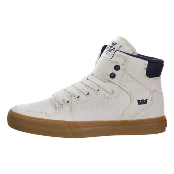 Supra Mens Vaider High Top Shoes - White Blue | Canada B7942-5E02